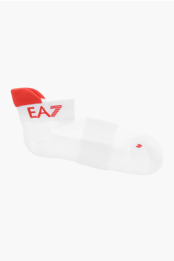 ARMANI COLLEZIONI EA7 EMPORIO COTTON BLEND SOCKS WITH CONTRASTING DETAILS