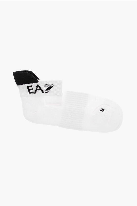 ARMANI COLLEZIONI EA7 EMPORIO COTTON BLEND SOCKS WITH CONTRASTING LOGO