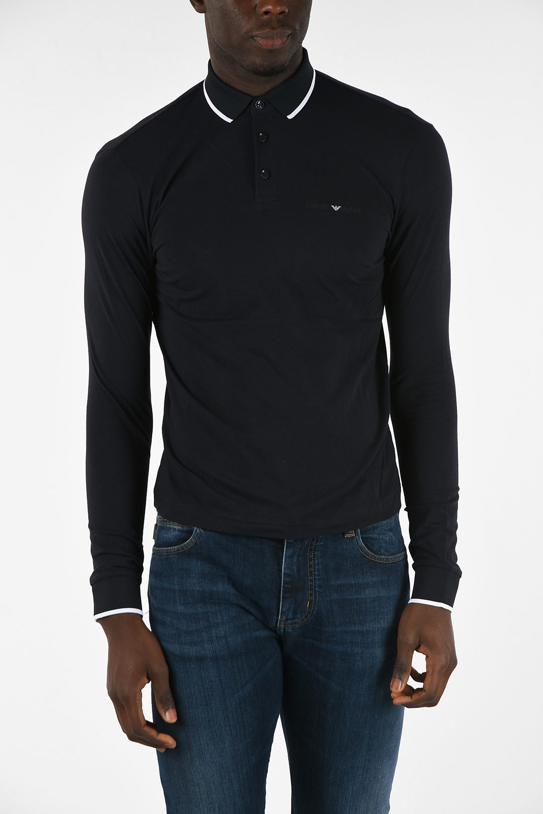 Armani EA7 EMPORIO Jersey Long Sleeve Polo men Glamood Outlet