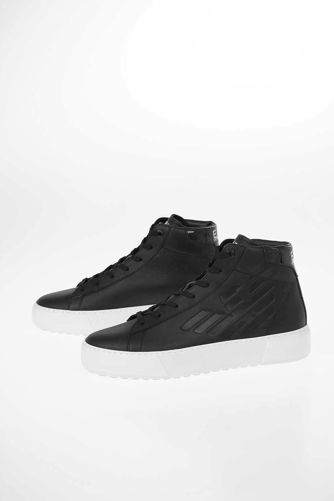 Armani EA7 EMPORIO Leather High Top Sneakers men - Glamood Outlet