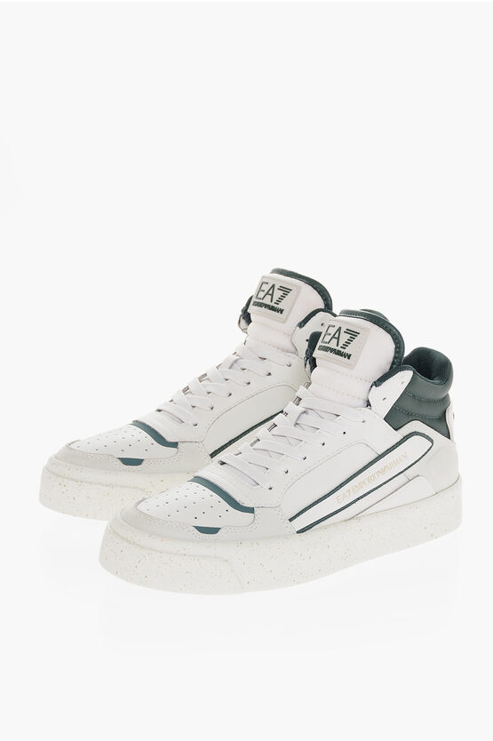 Shop Armani Collezioni Ea7 High-top Basket Retro Sneakers