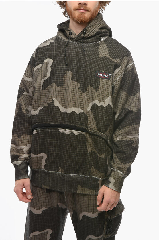 Undercover Eastpack Oversized Hoodie Sweatshirt With Camouflage Pattern In Gray
