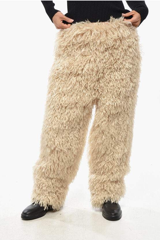 Eenk Eco-fur Zuffe Pants In Brown
