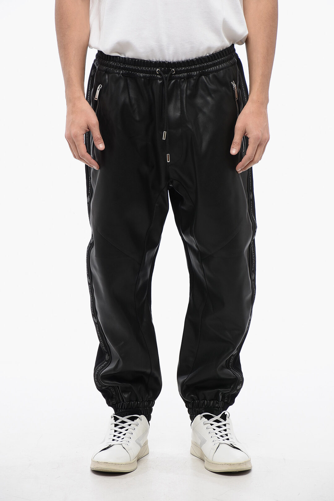 Dsquared2 Eco-leather and Jersey HYBRID SWAG Track Pants men