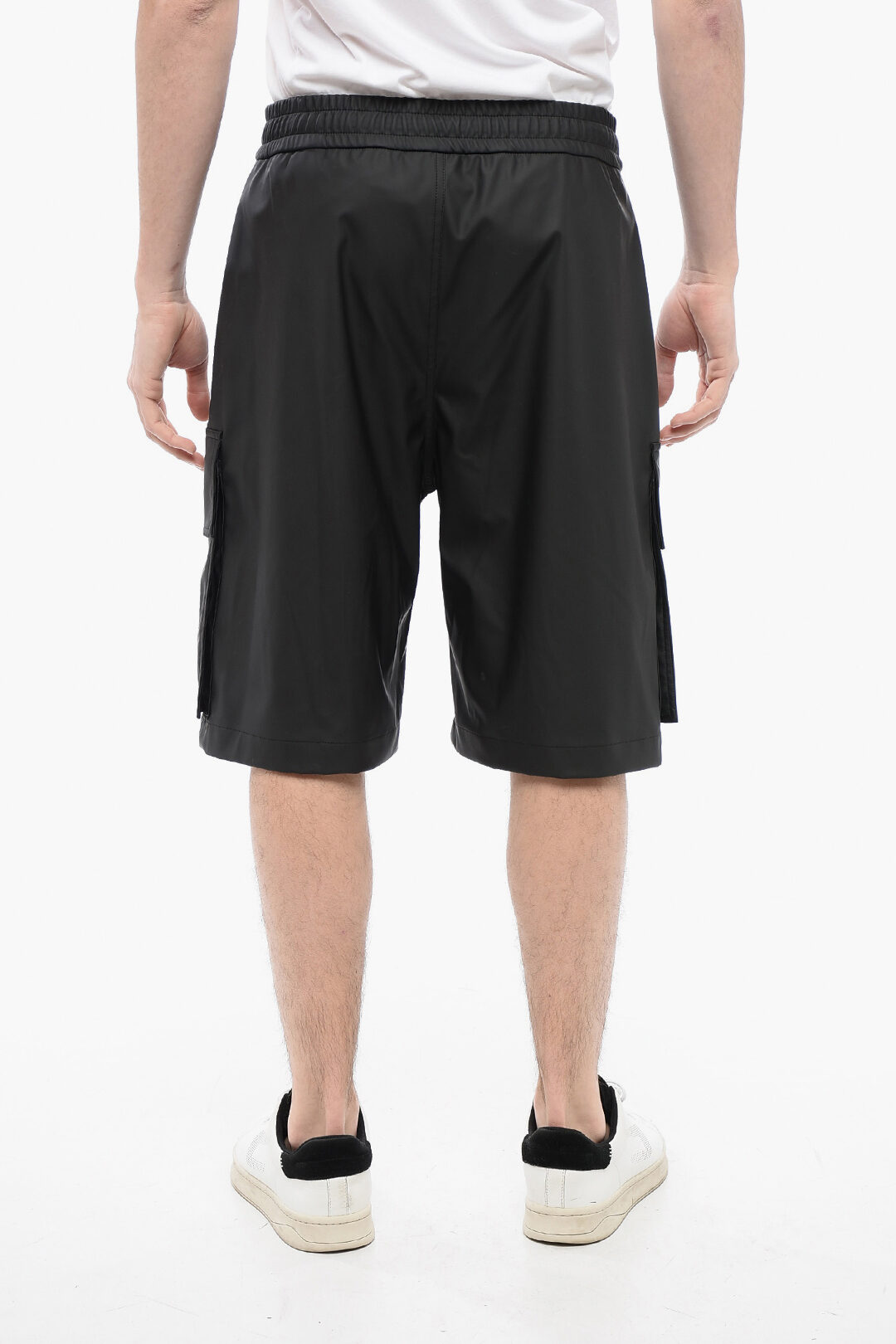 Balmain Eco-leather Cargo Shorts with Elastic Waistband men