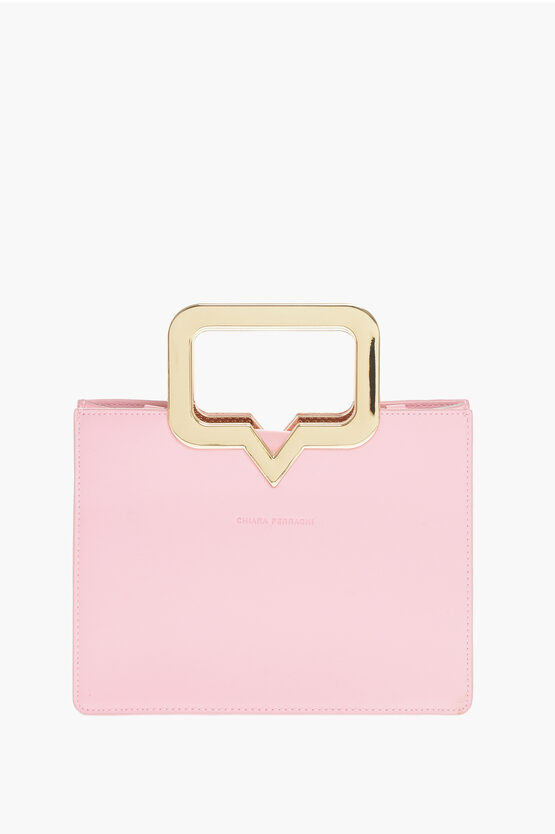 Chiara Ferragni Eco-leather Eyelike Handbag With Metal Handles In Pink