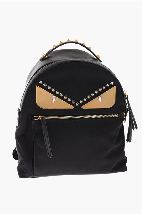 Fendi eco leather monster bugs eyes backpack with studs and metal