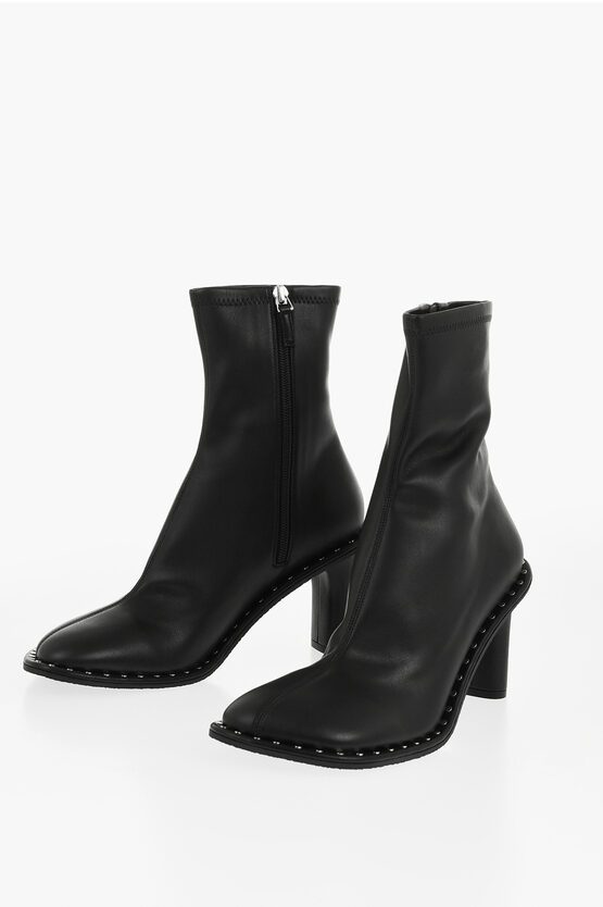 Stella Mccartney Eco-leather Ryder Booties With Studs 8cm In Black