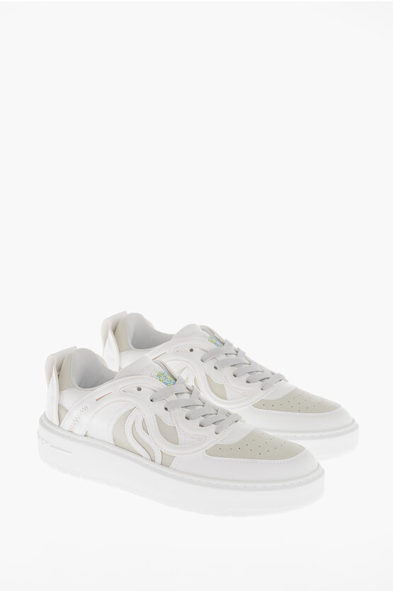 Shop Stella Mccartney Faux Leather S-wave Low Top Sneakers