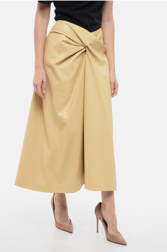 Shop Stella Mccartney Eco-leather Skirt With Gathered Detail