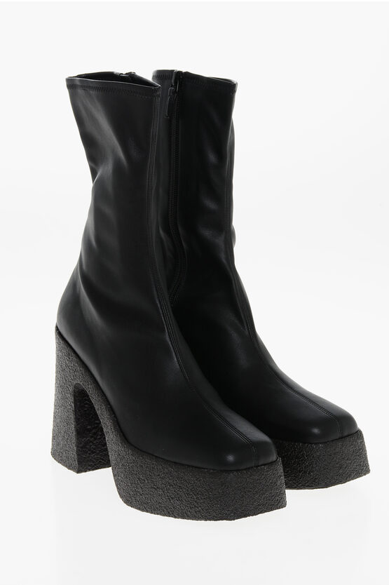 Stella Mccartney Eco-leather Skyla Booties With Platform Sole 12cm In Black