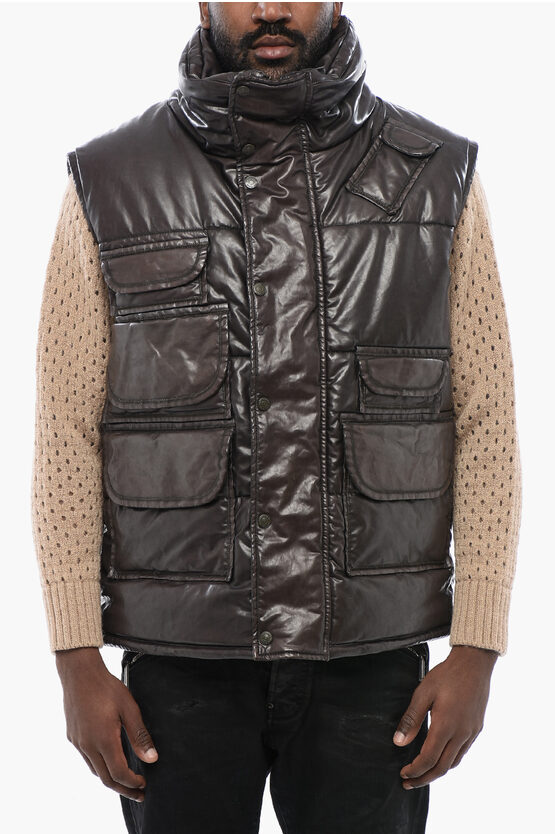 Dsquared2 Eco-leather Sleeveless Down Jacket