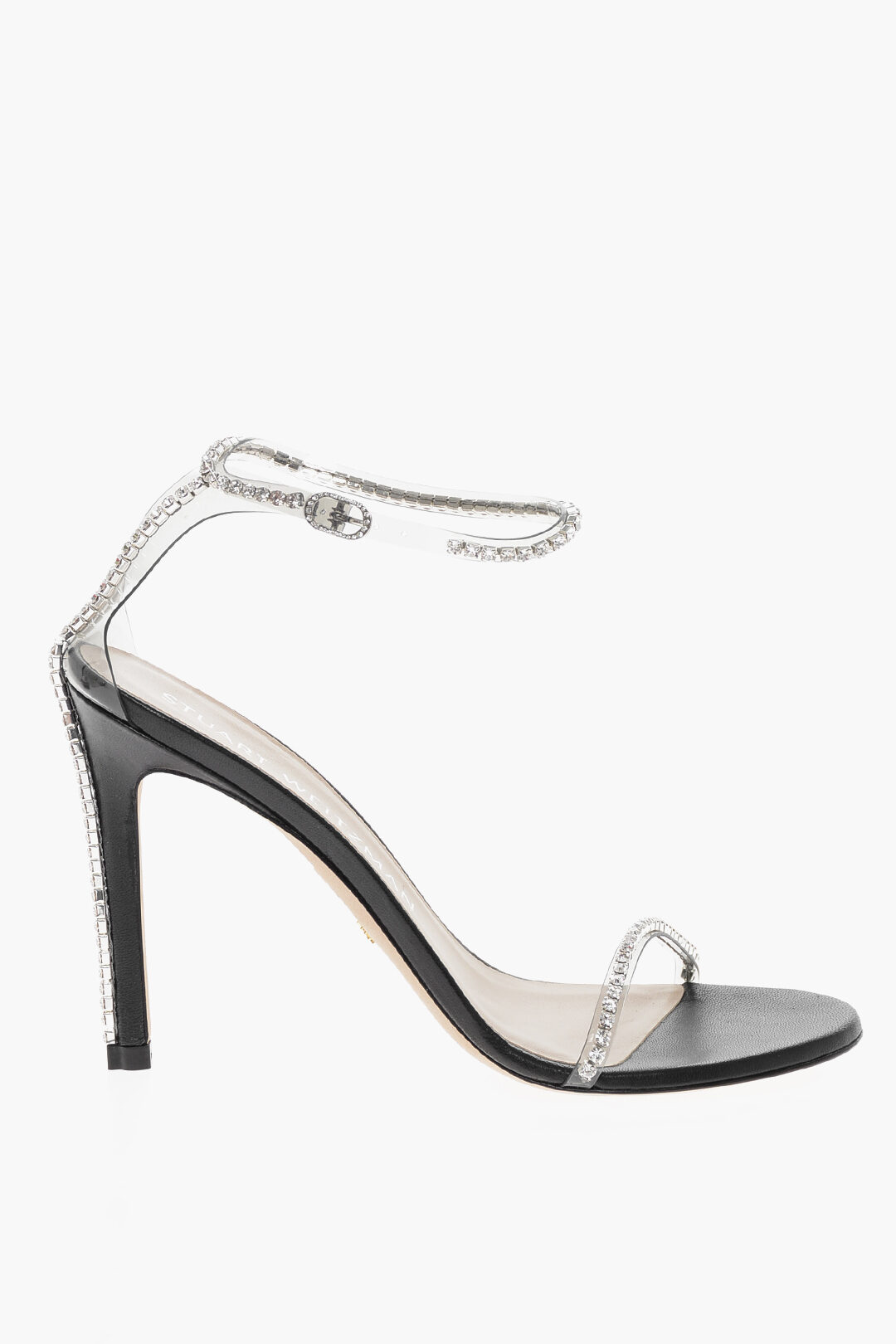 Stuart Weitzman Eco-Patent Leather NUDIST GLAM Sandals with Crystals ...