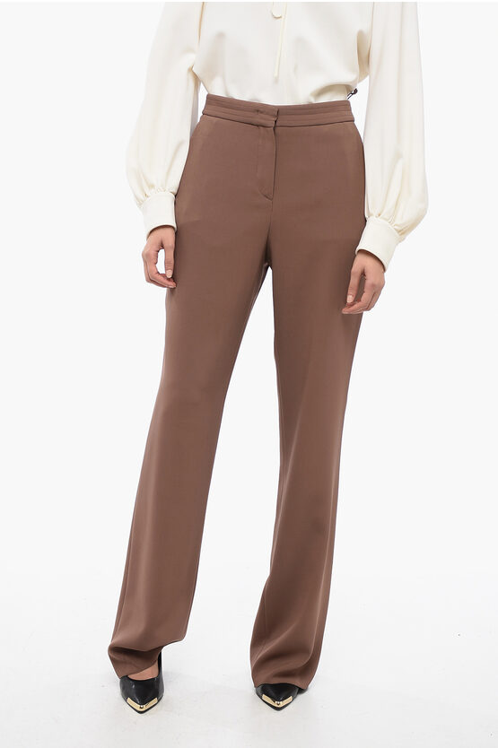 Shop Armani Collezioni Eco Rayon Pants With Straight-fit