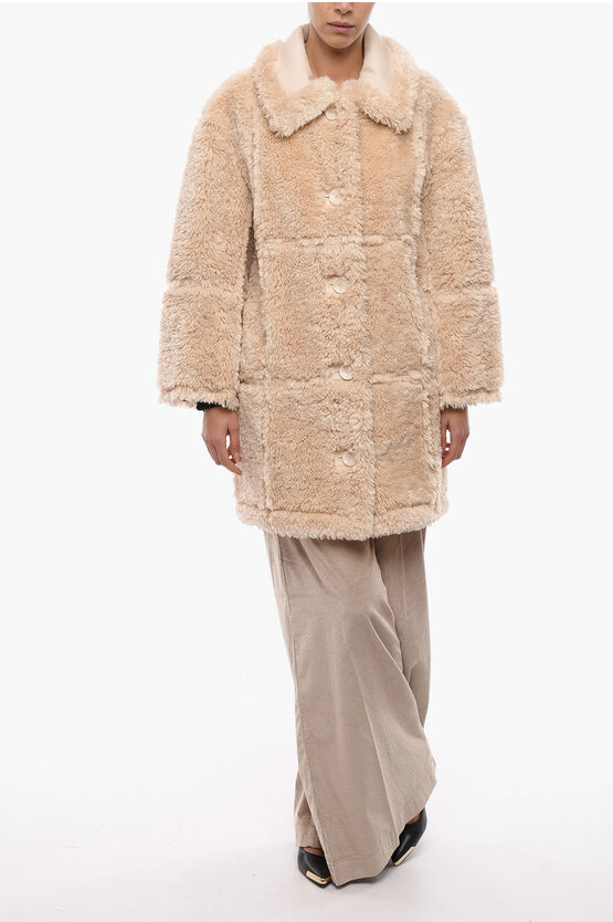Eco-Shearling SAMIRA Reversible Coat with Flush Pockets