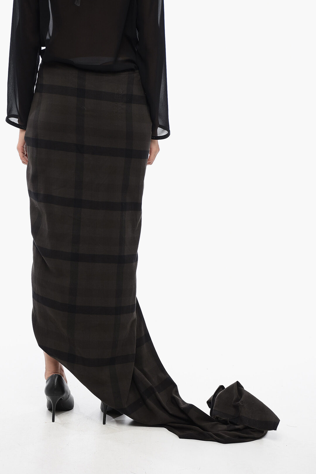 【RICKOWENS】 要在庫確認 EDFU SKIRT Black Edfu Maxi Skirt by Rick Owens DRKSHDW on Sale