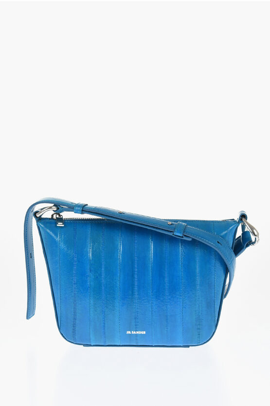 Jil Sander Eelskin Shoulder Bag With Zip Closure