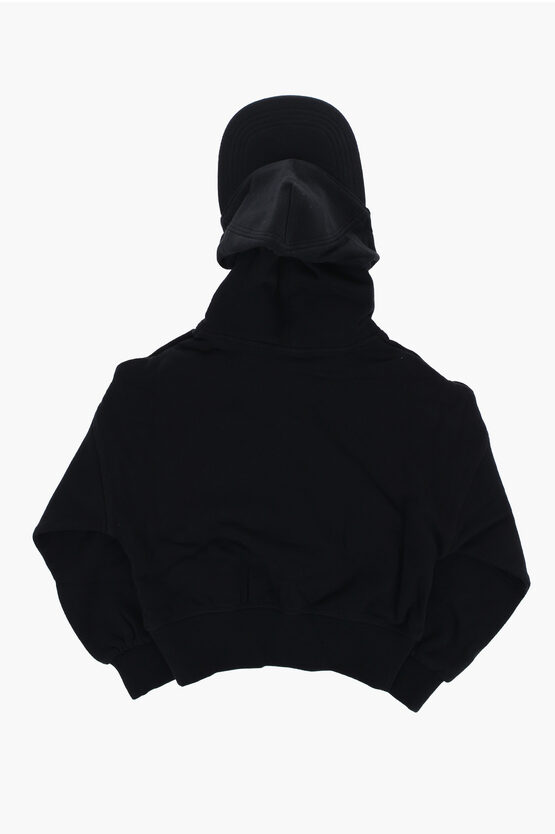 Einfarbiger Hoodie mit Schirm