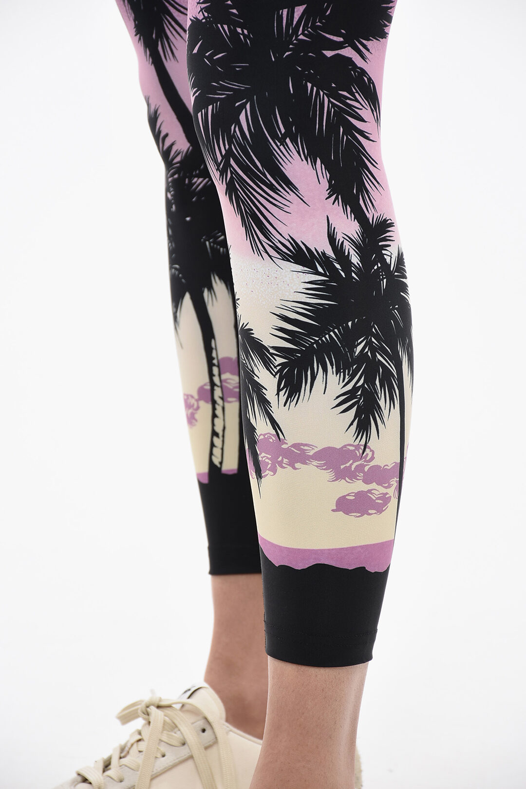 Abstract Patterned Wool Blend Leggings