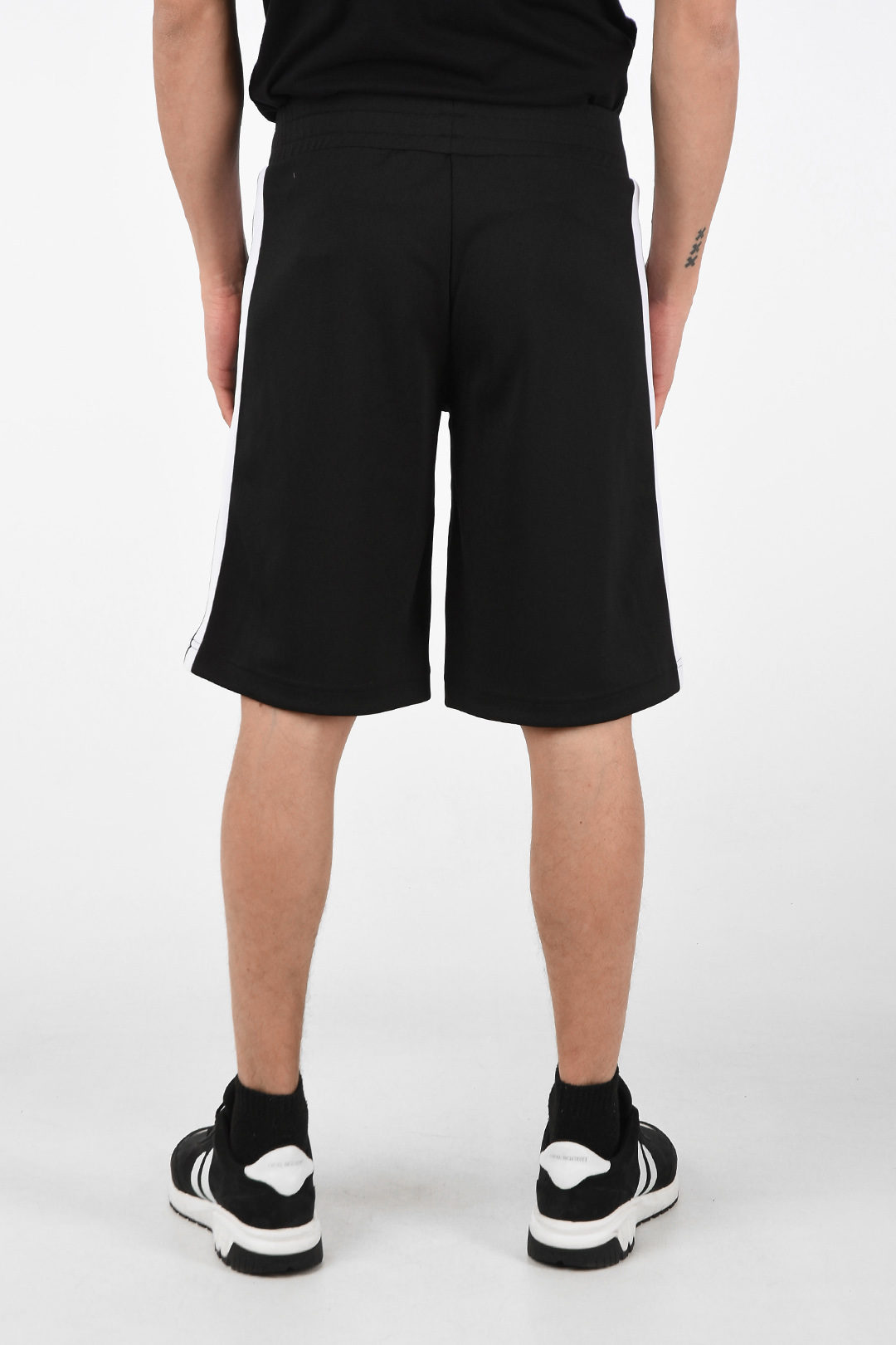 ショートパンツ PALM ANGELS track shorts with contrast bands Palm Angels Track Shorts with Contrast Side Band men