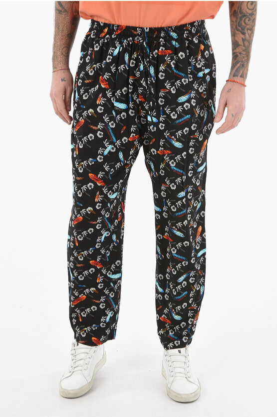 Marcelo Burlon Elastic Waistband ALL OVER HAWAII Pants men - Glamood Outlet