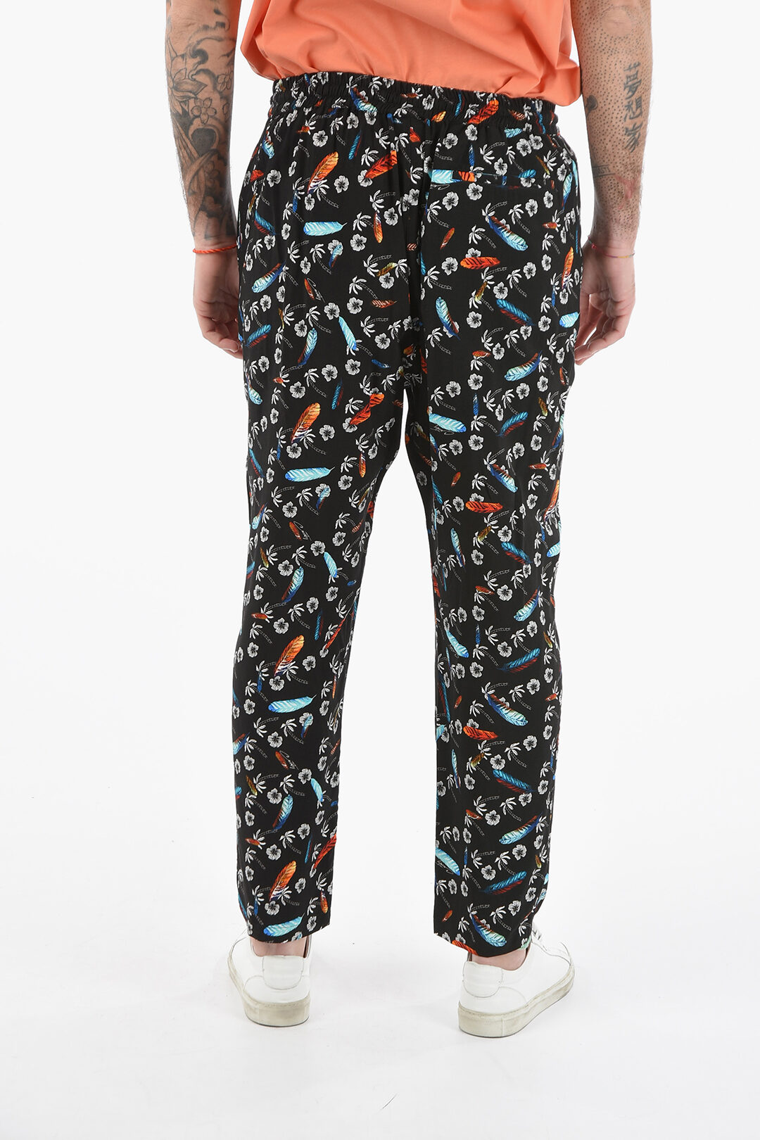 Marcelo Burlon Elastic Waistband ALL OVER HAWAII Pants men - Glamood Outlet