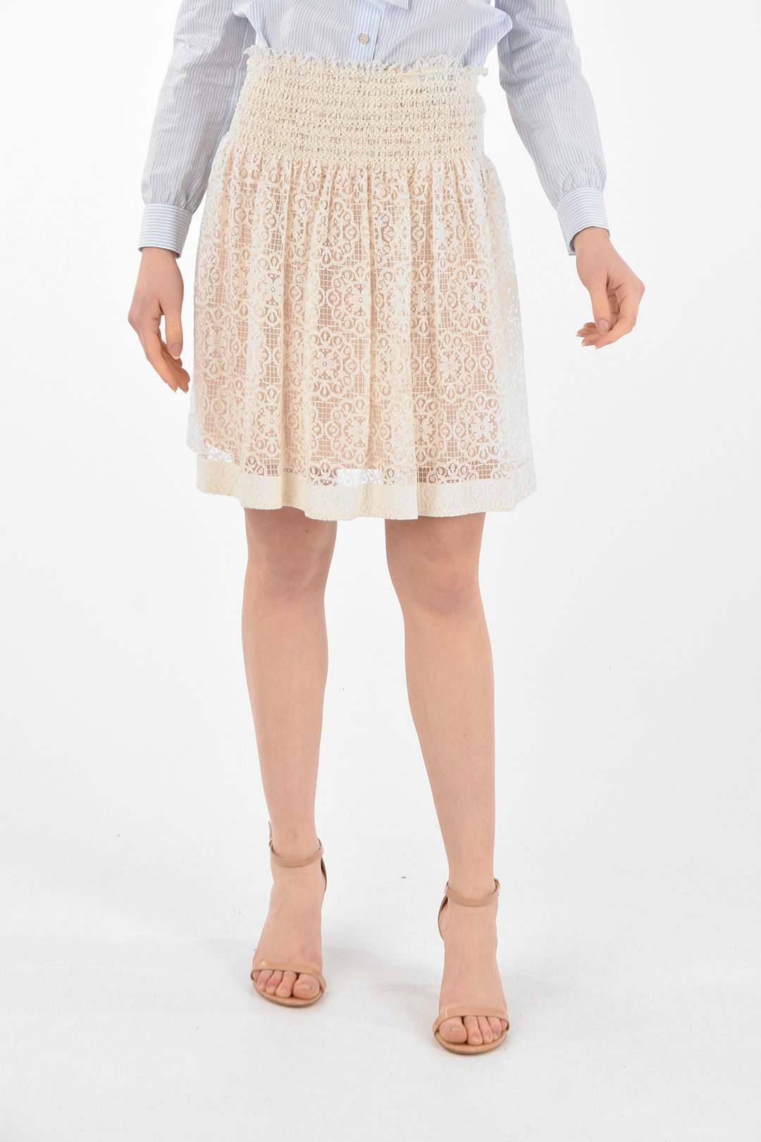 Red Valentino Elastic Waistband Lace Skirt women - Glamood Outlet