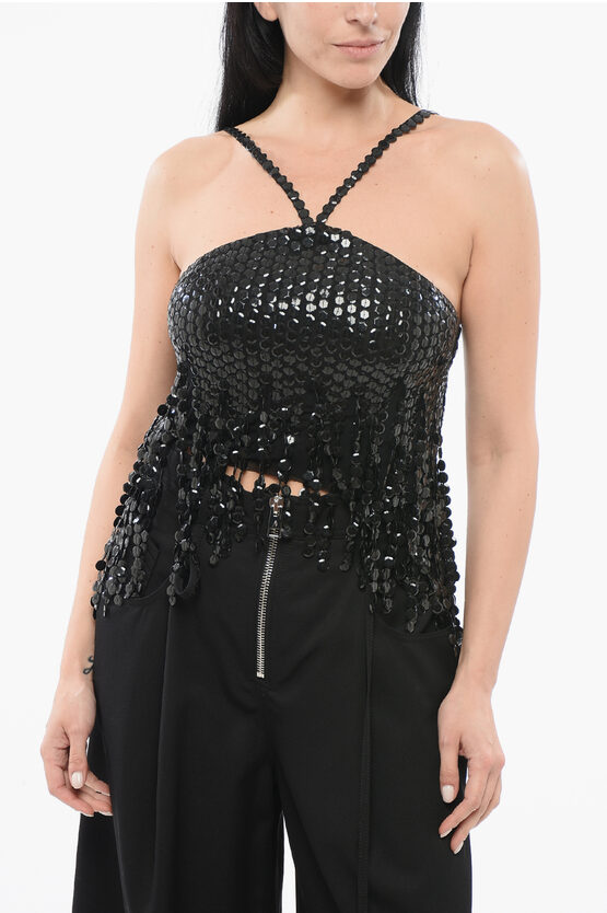 Attico Embellished Halter Neck Top