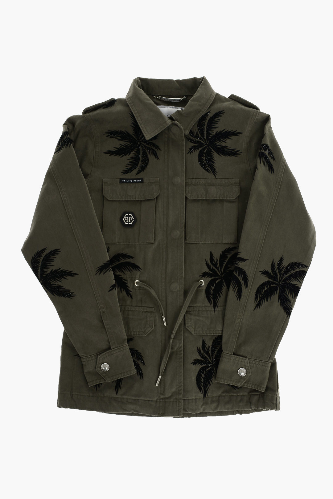 Philipp Plein embellishment Palm trees ALOHA utility jacket with