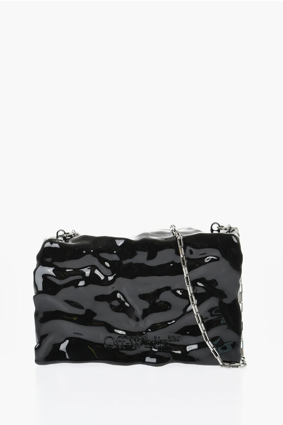 Off-white Embossed Crushed Sculpture Rigid Clutch