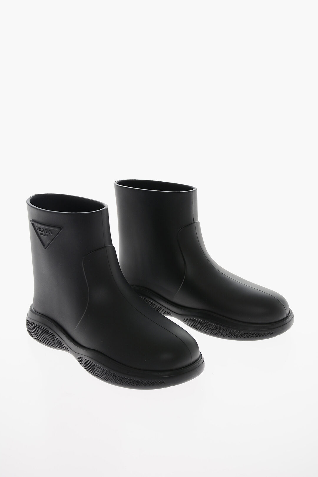 Mellow Rubber Ankle Boots in Black - Prada