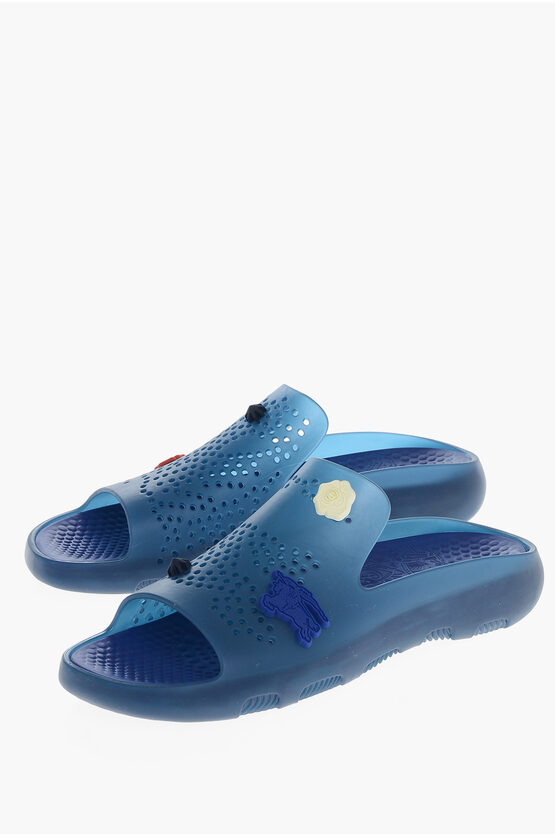 Burberry Embossed Stingray Slides With Charme