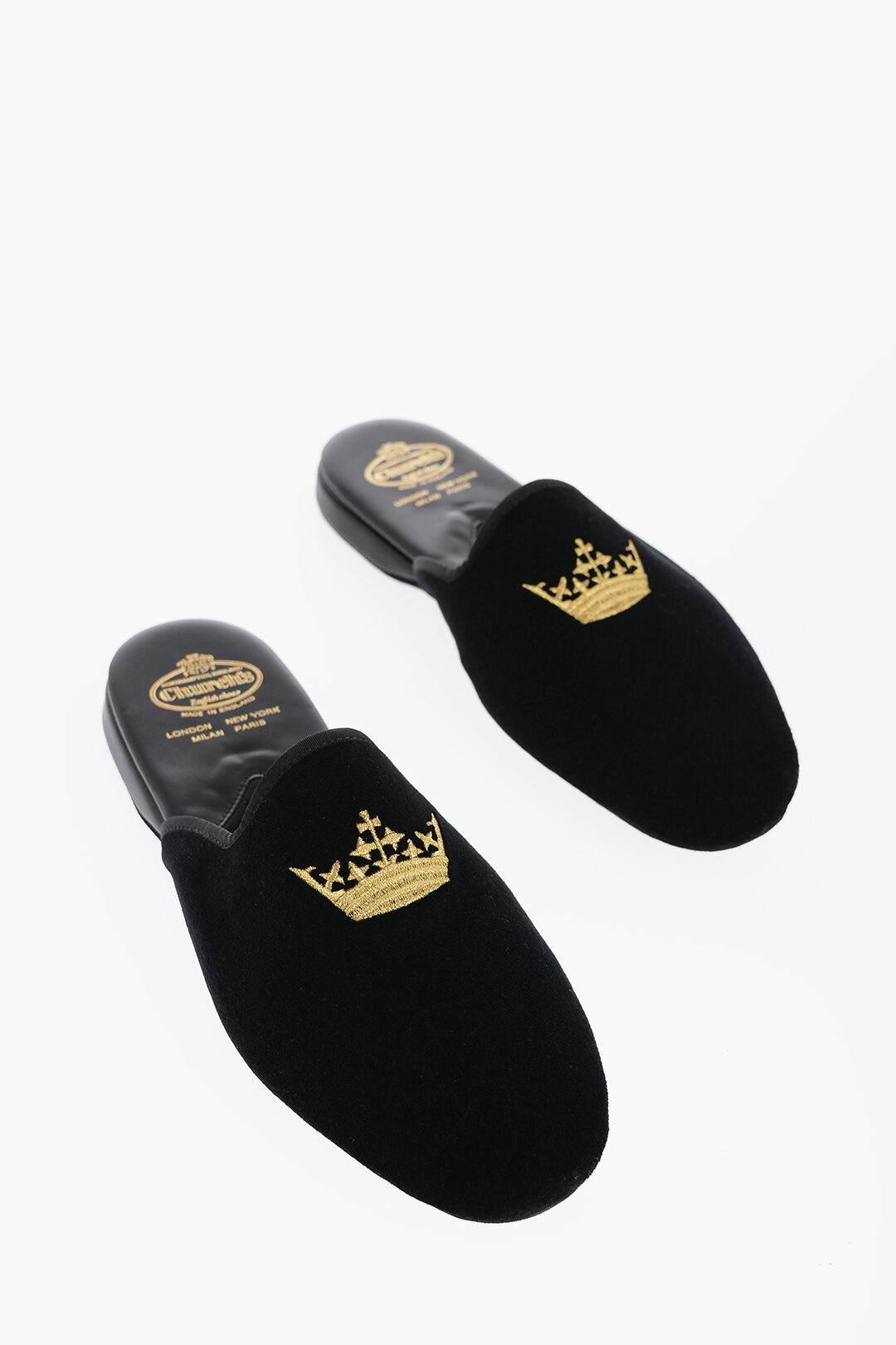 Church's Embroidered ARIEL CROWN Velour Mules men Glamood Outlet