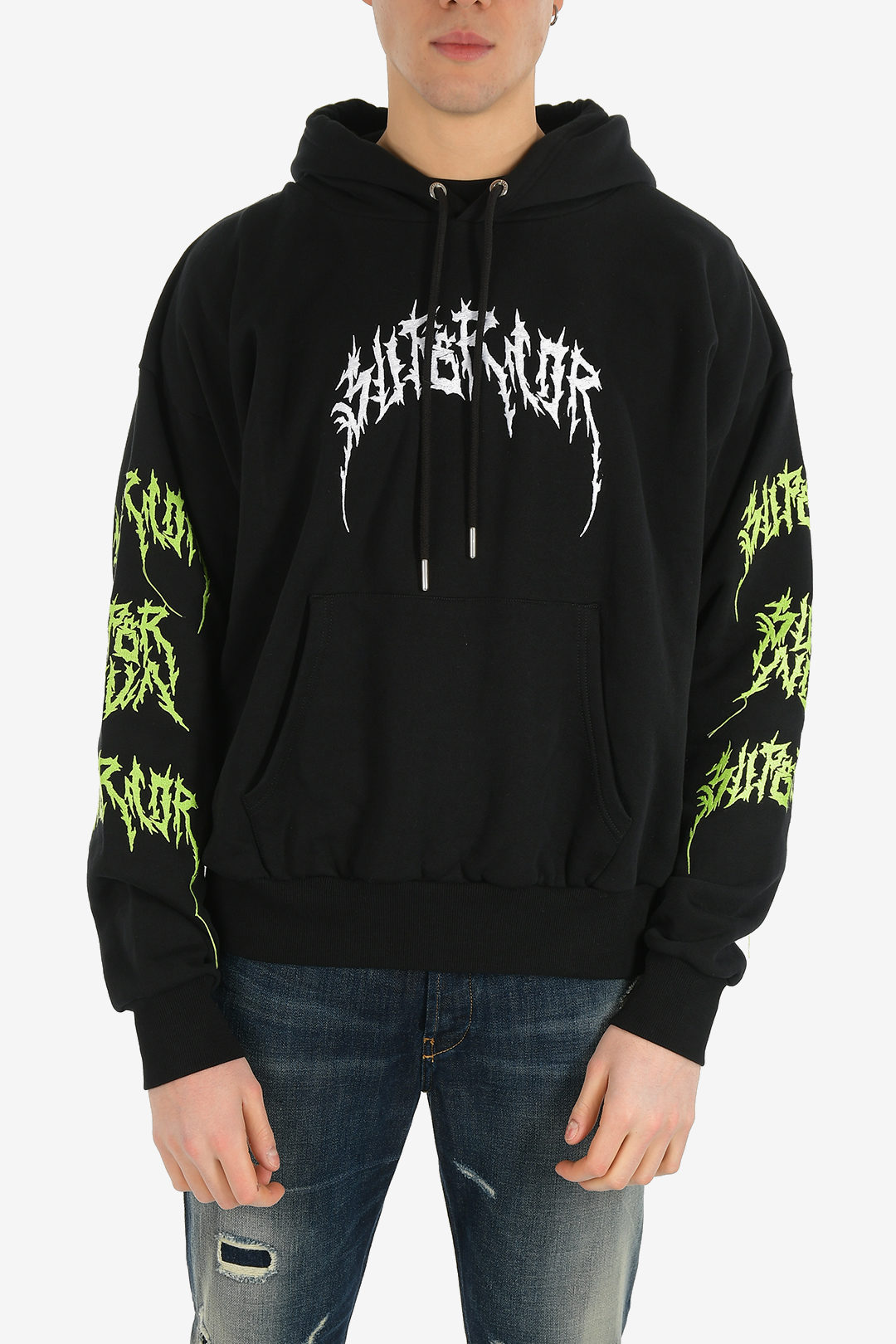 S-ALBY-RIP Men: Logo hoodie with ripped detailing