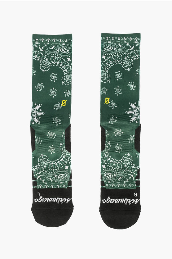 Scrimmage Embroidered Bandana Socks In Green