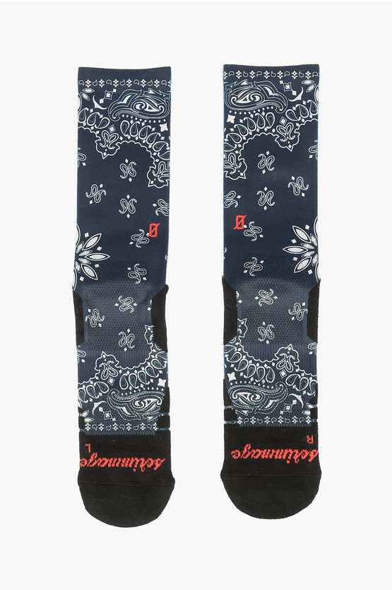 Scrimmage Embroidered Bandana Socks In Black