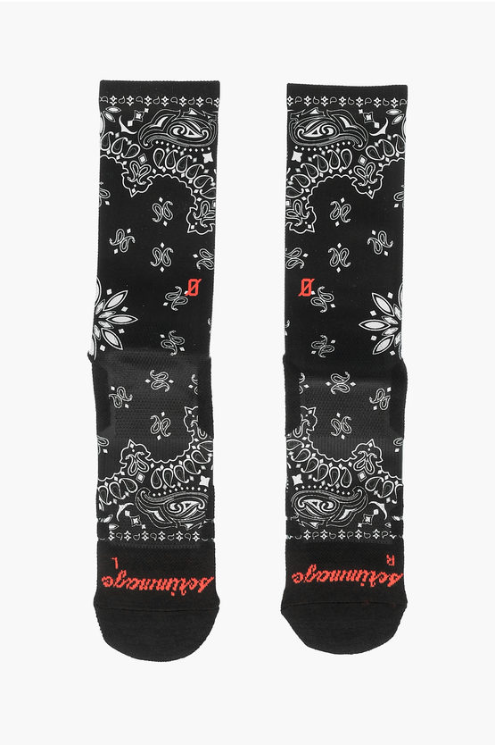 Scrimmage Embroidered Bandana Socks In Black