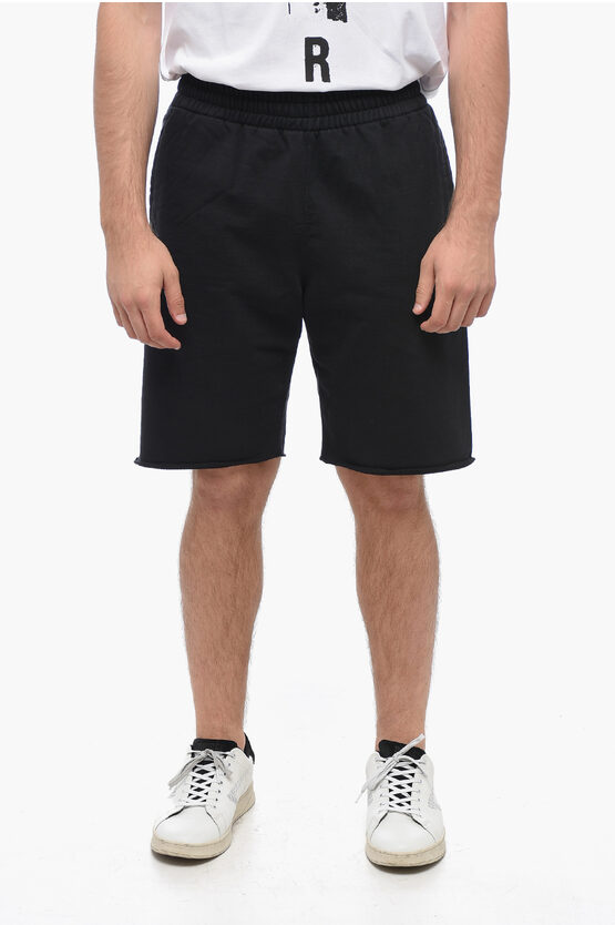 Shop Off-white Embroidered Brushed Cotton Scribble Jogger Shorts