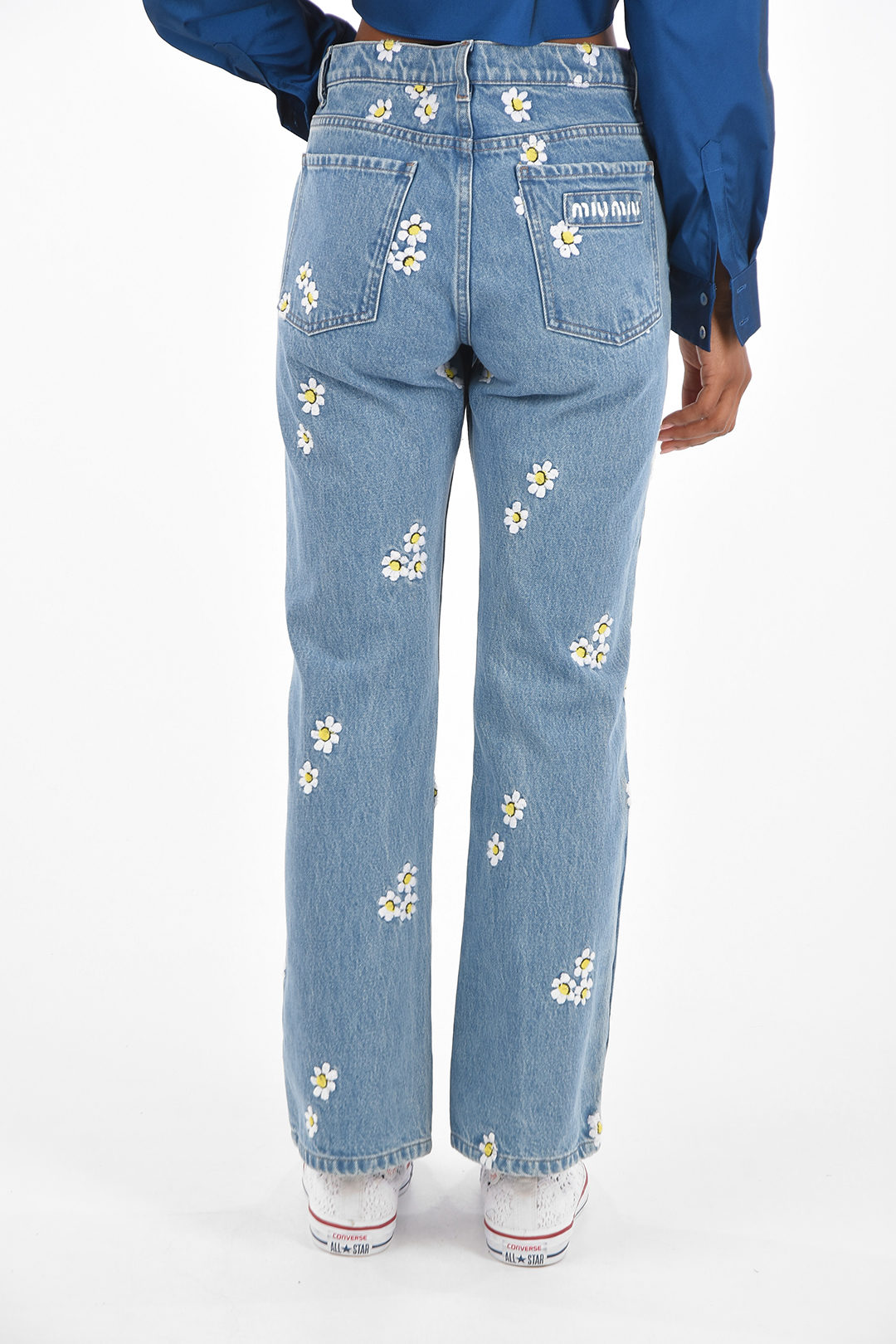 Embroidered Daisy regular fit jeans