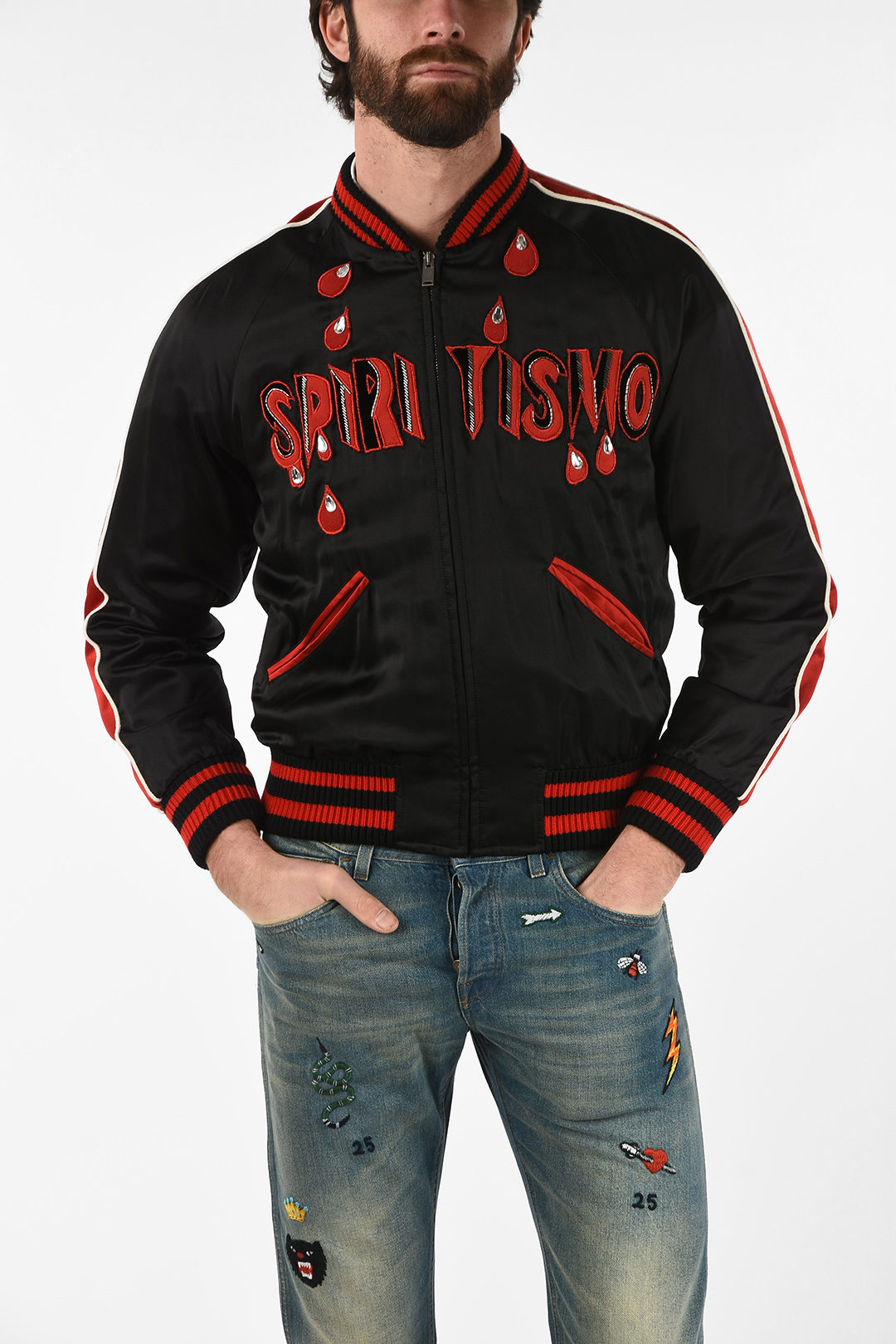 Embroidered SPIRITISMO with Rhinestone men - Outlet