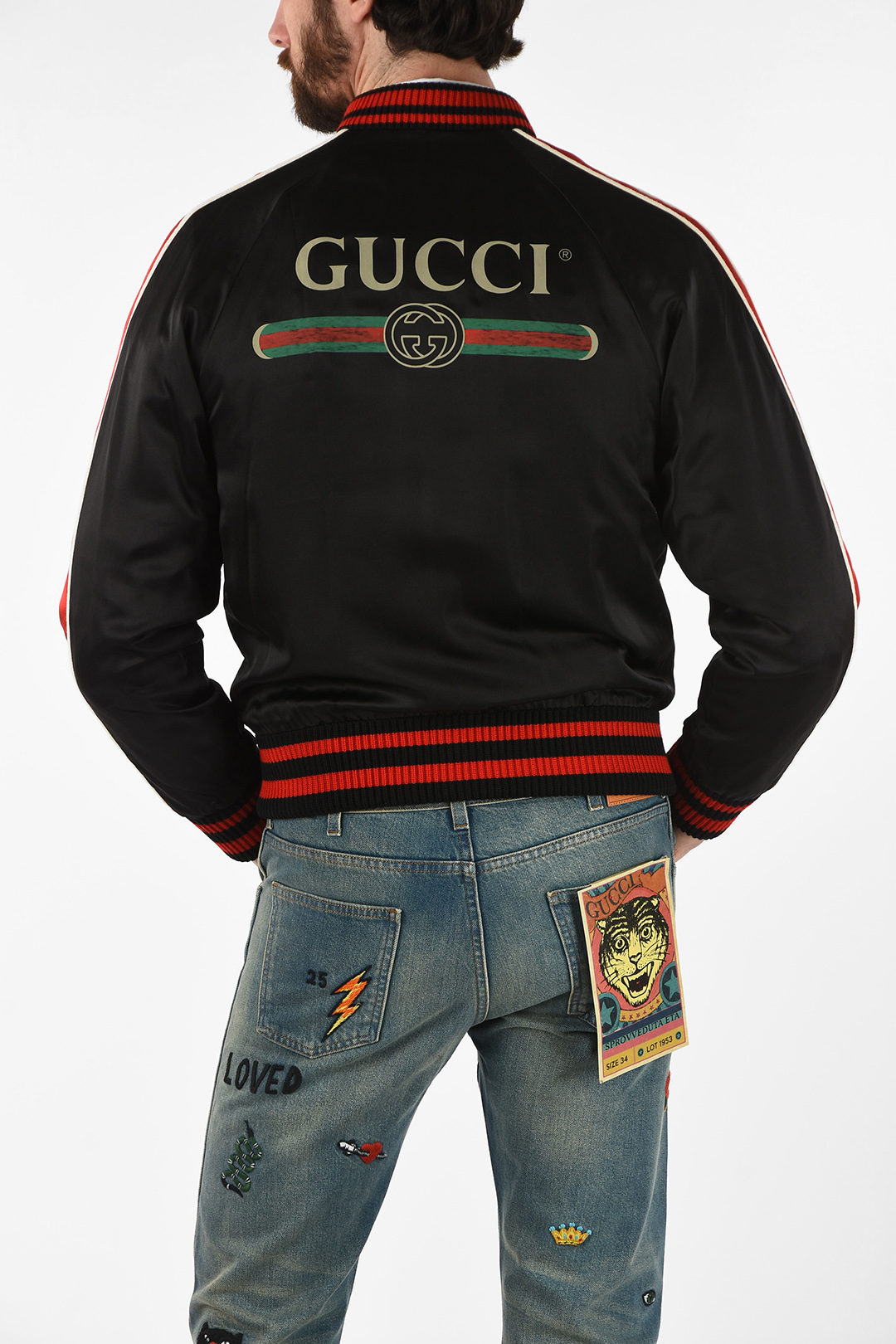 Gucci Embroidered FAKE SPIRITISMO Bomber with Rhinestone men - Glamood  Outlet