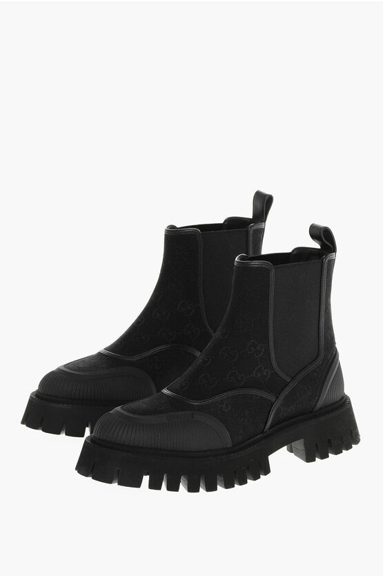 Gucci Embroidered Gg Ankle Boots