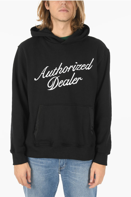 Just Don Embroidered Hoodie With Pocket On The Front In Black