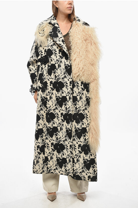 Preen By Thornton Bregazzi Embroidered Liza Coat With Fur Detail