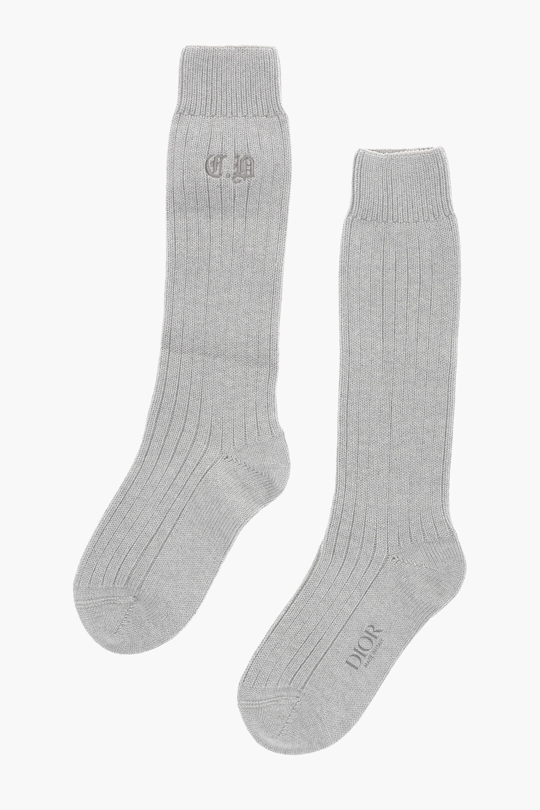 Dior Bee Socks Gray Wool