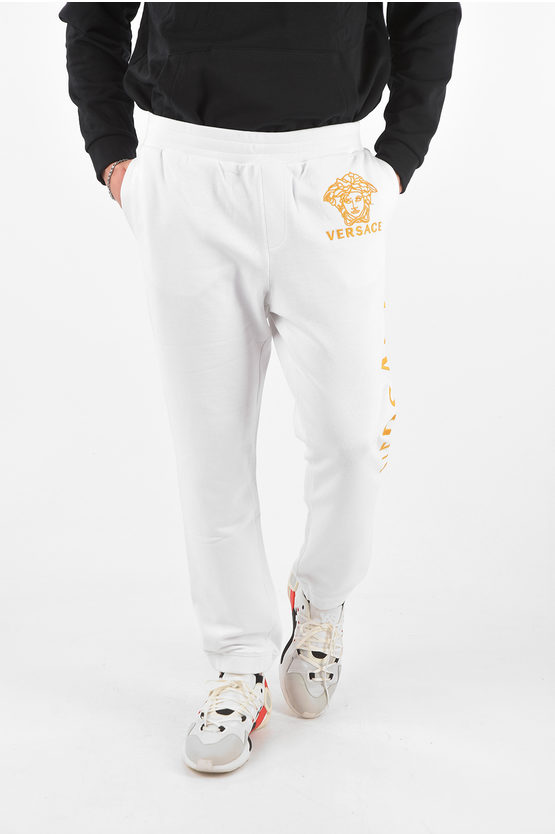 Versace Embroidered Logo Cotton Joggers men - Glamood Outlet
