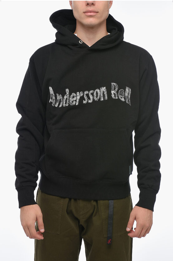 Shop Andersson Bell Embroidered Logo Hooded Sweatshirt