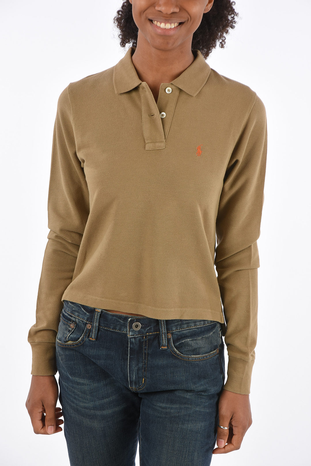 Polo Ralph Lauren embroidered logo long sleeve polo women - Glamood Outlet