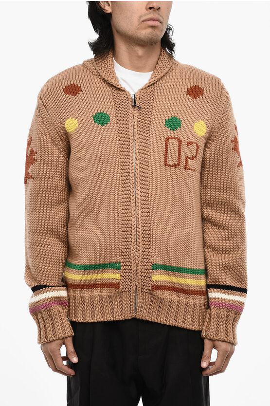 Dsquared2 Jacquard Cardigan Sweaters And Cardigans Multicolor