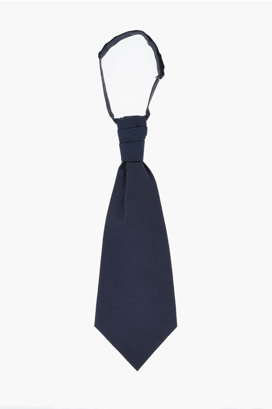 Corneliani Cc Collection Embroidered Virgin Wool Blend Ascot Tie